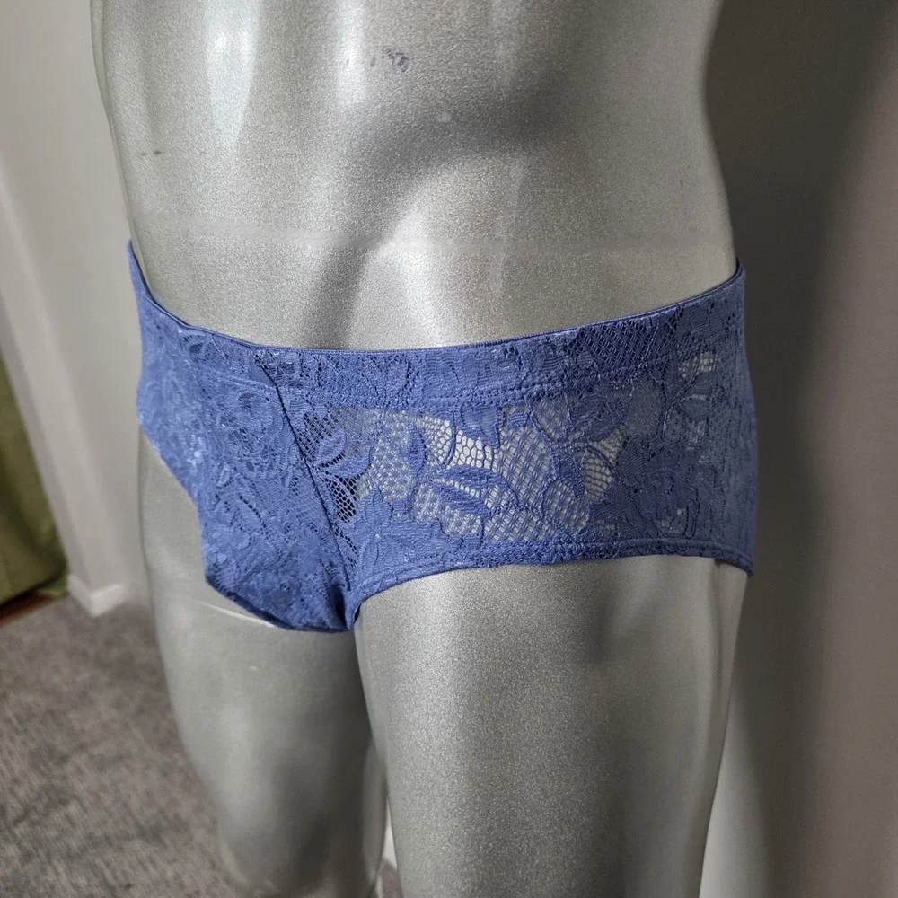 Cosabella Mens Never Say Never Lace Briefs Blue Low Rise‎ Italian Floral Lace M